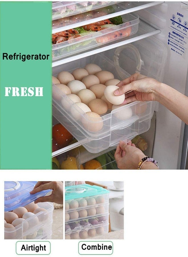FosCadit 48 Grid Large Capacity Egg Box, Egg Carrier Container, Egg Storage Case, Eggs Tray Holder with Lid (2 Layer, Multicolor) - Image 5